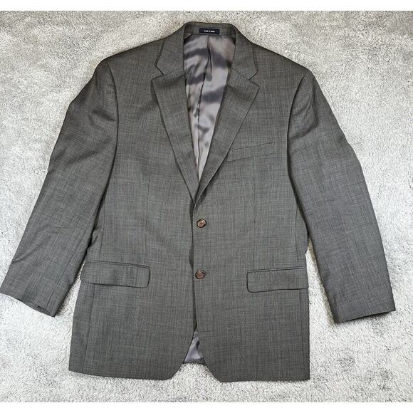 Polo Ralph Lauren Blazer Jacket Mens 44R Gray Wool Silk Two Button - Flaw - Picture 1 of 10